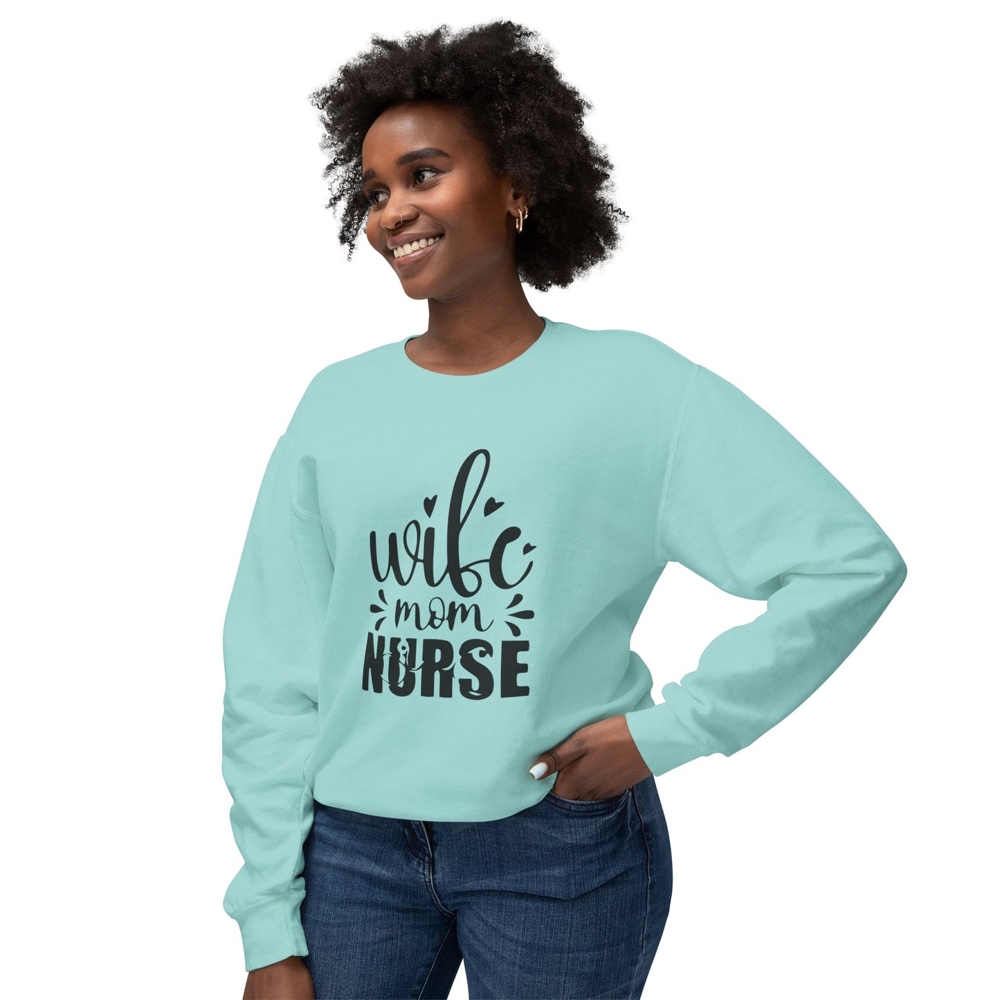 Mom Nurse Lightweight Crewneck Sweatshirt