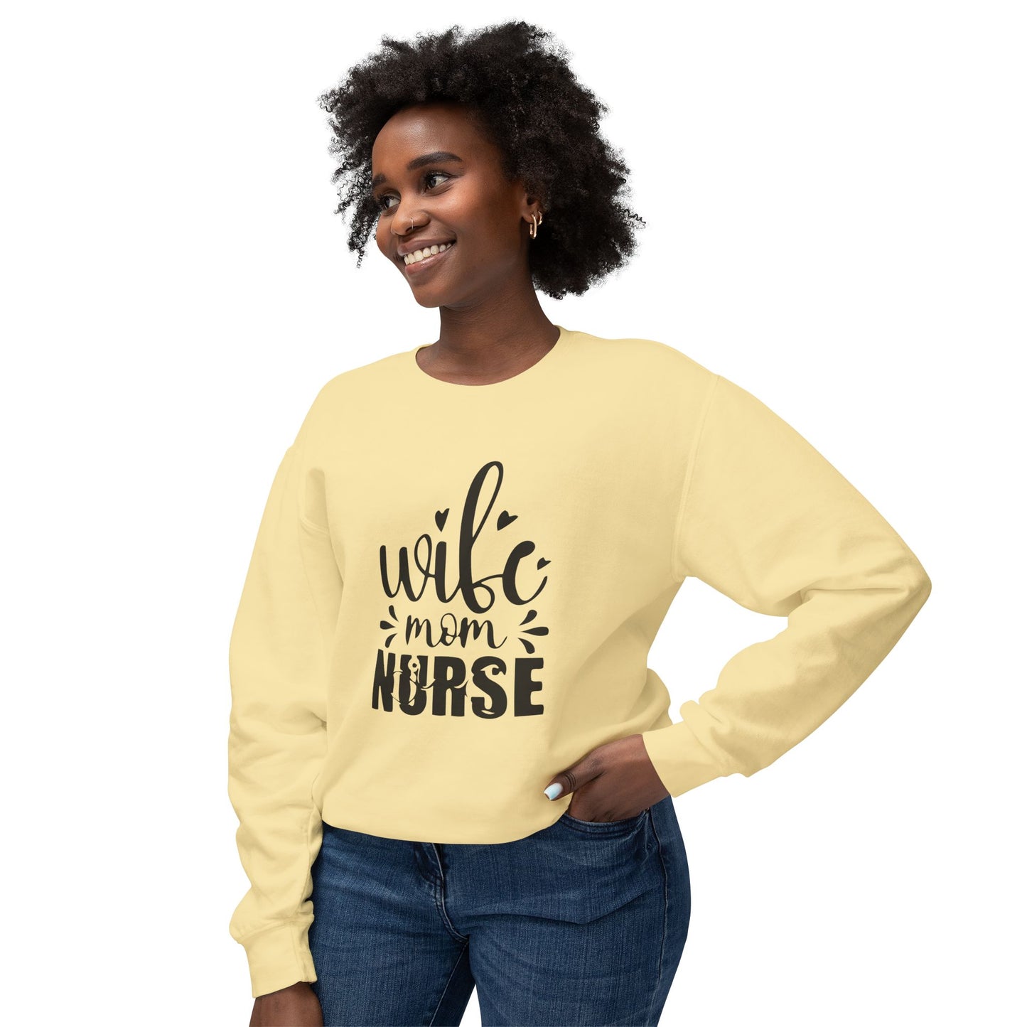 Mom Nurse Lightweight Crewneck Sweatshirt