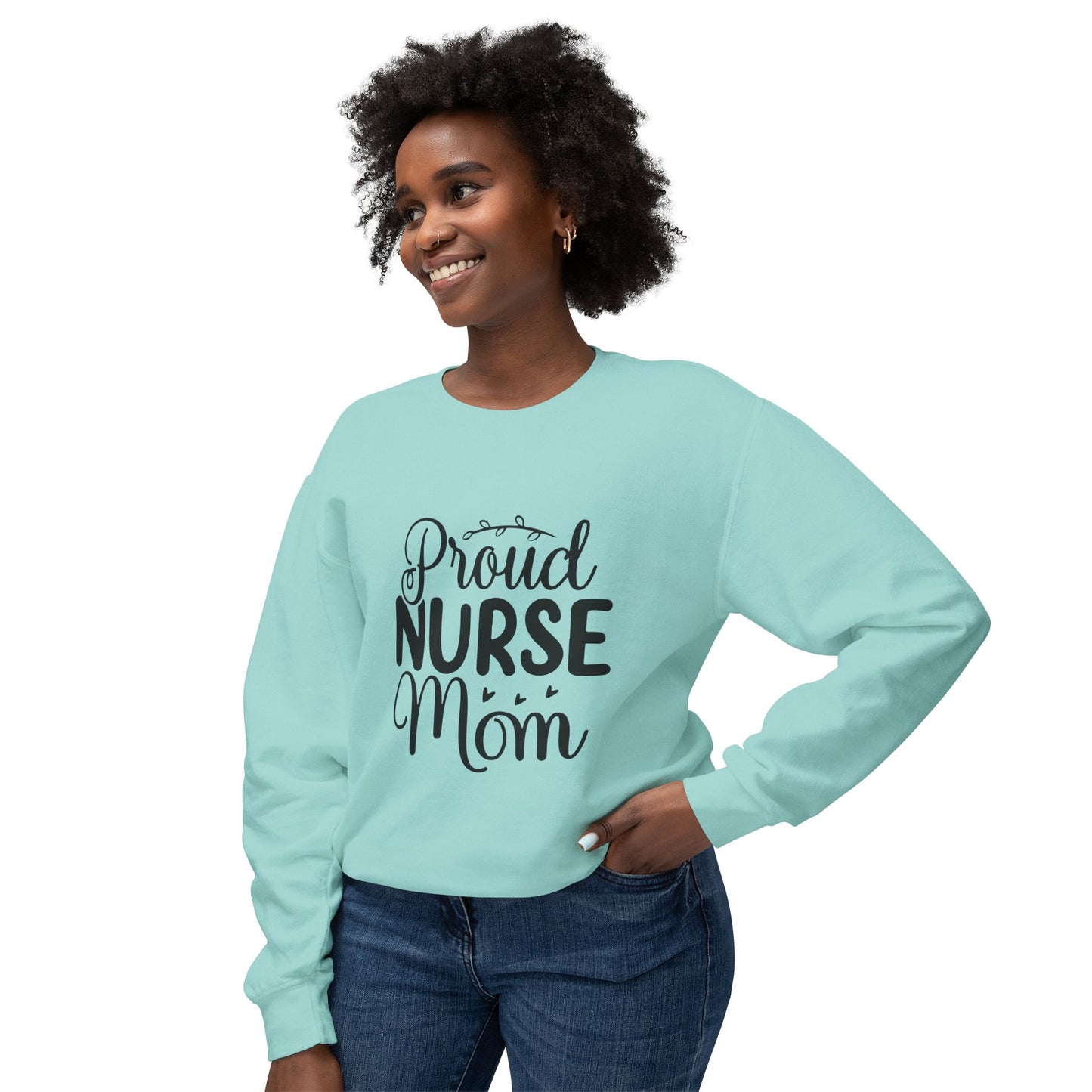 Proud Mom Lightweight Crewneck Sweatshirt