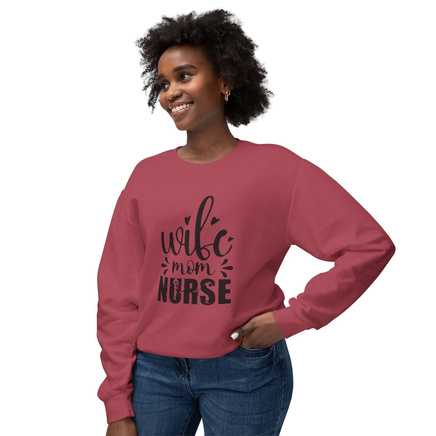 Mom Nurse Lightweight Crewneck Sweatshirt