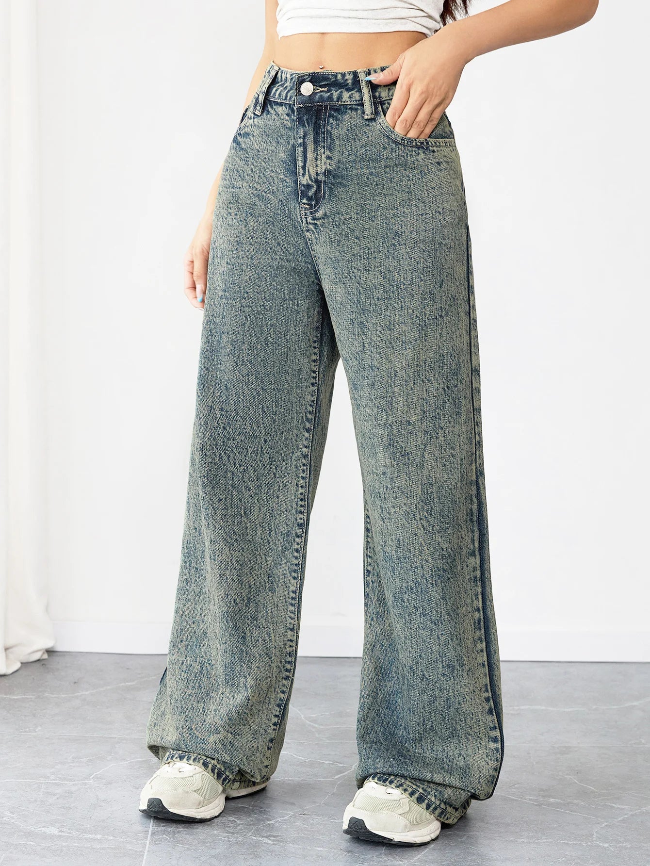 Wide Leg Denim Jeans