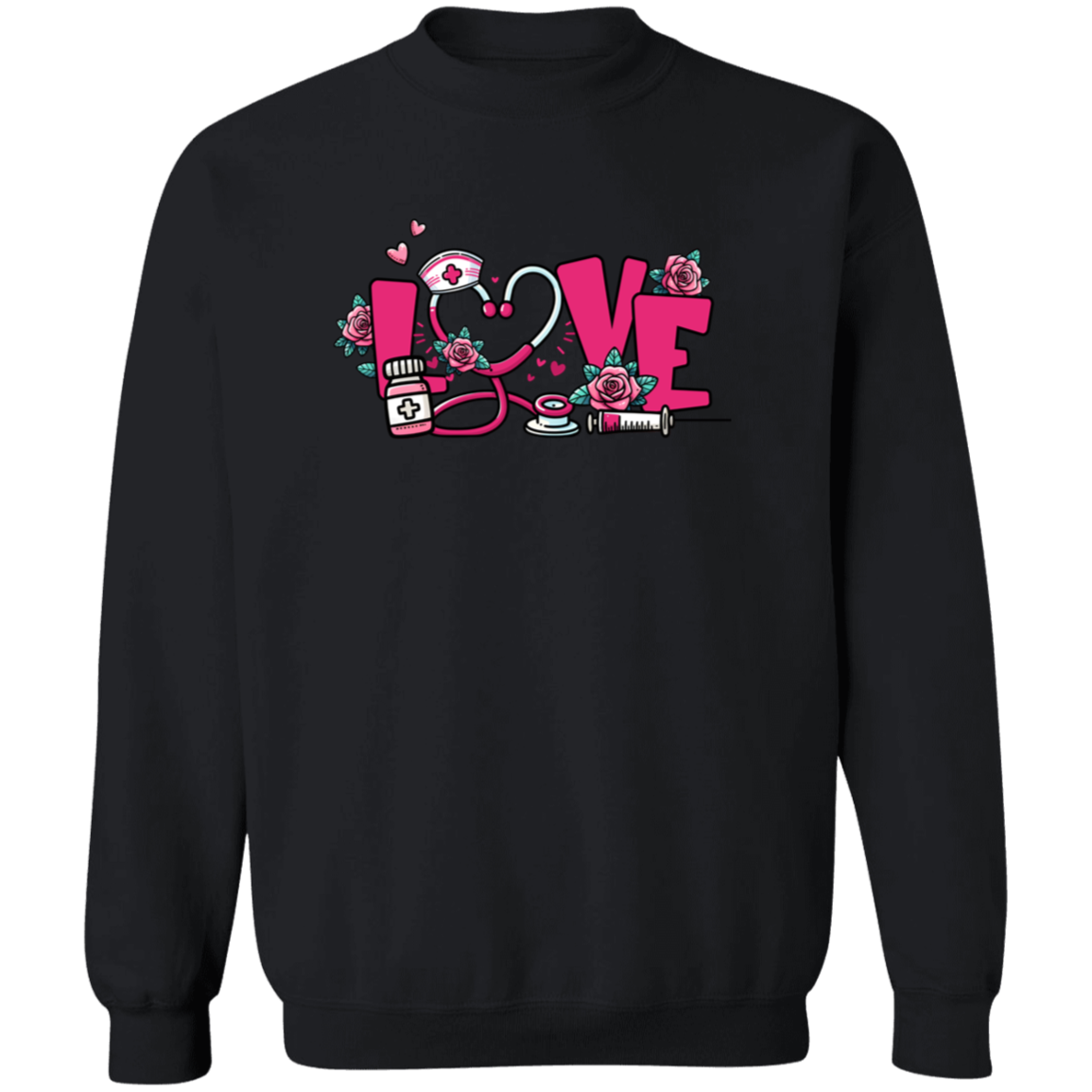 Love Nurse Crewneck Pullover Sweatshirt