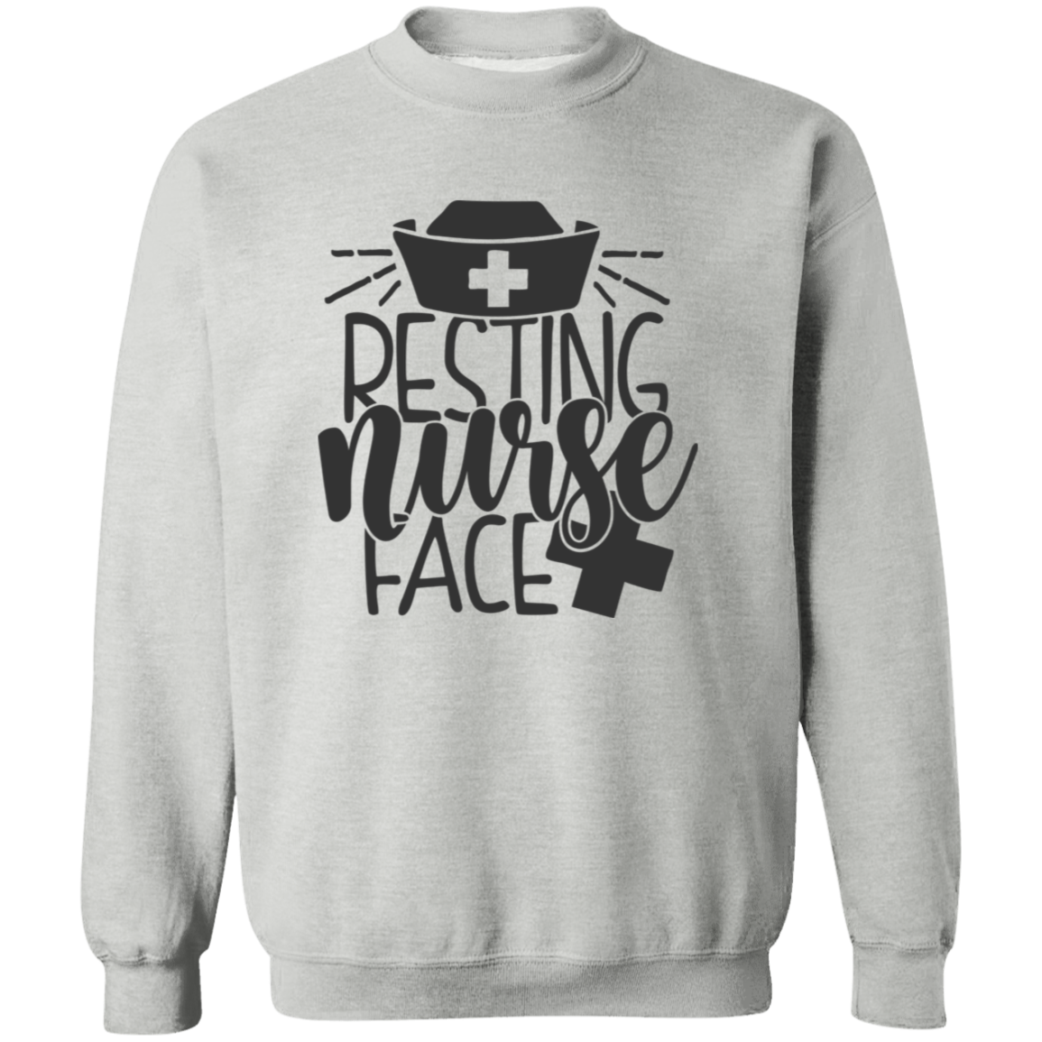 Resting Nurse Face Crewneck Pullover Sweatshirt