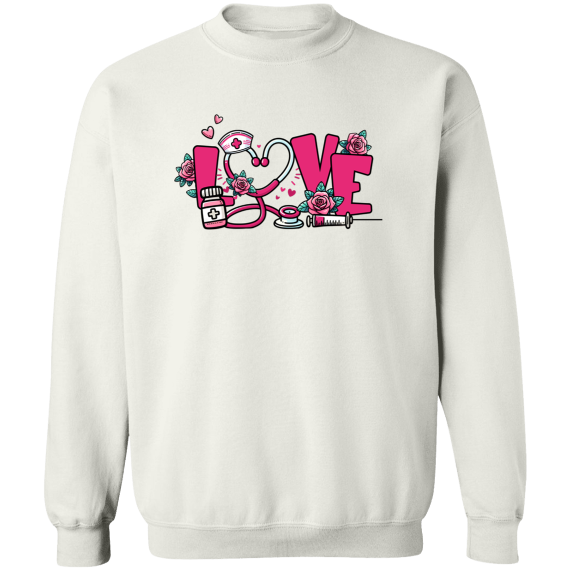 Love Nurse Crewneck Pullover Sweatshirt
