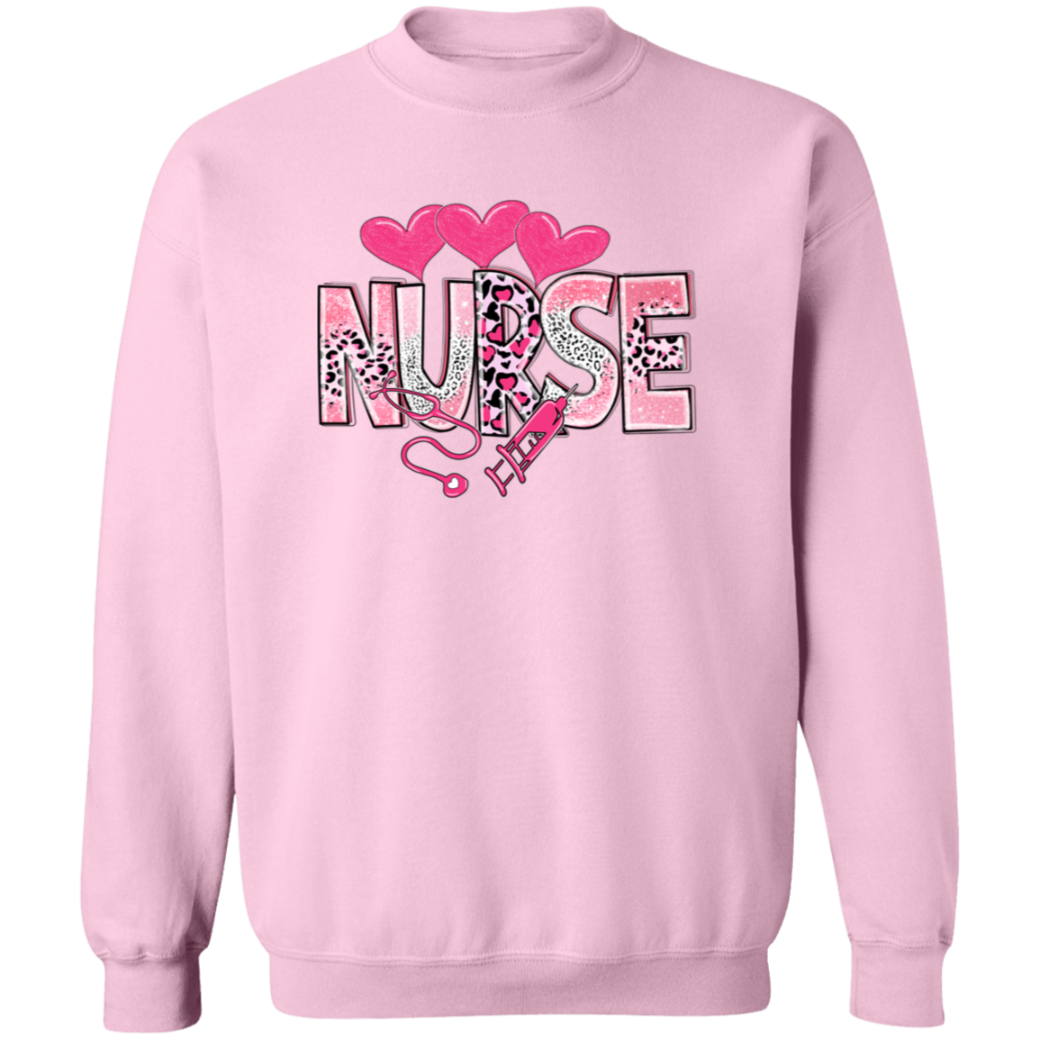 Nurse Crewneck Pullover Sweatshirt CustomCat