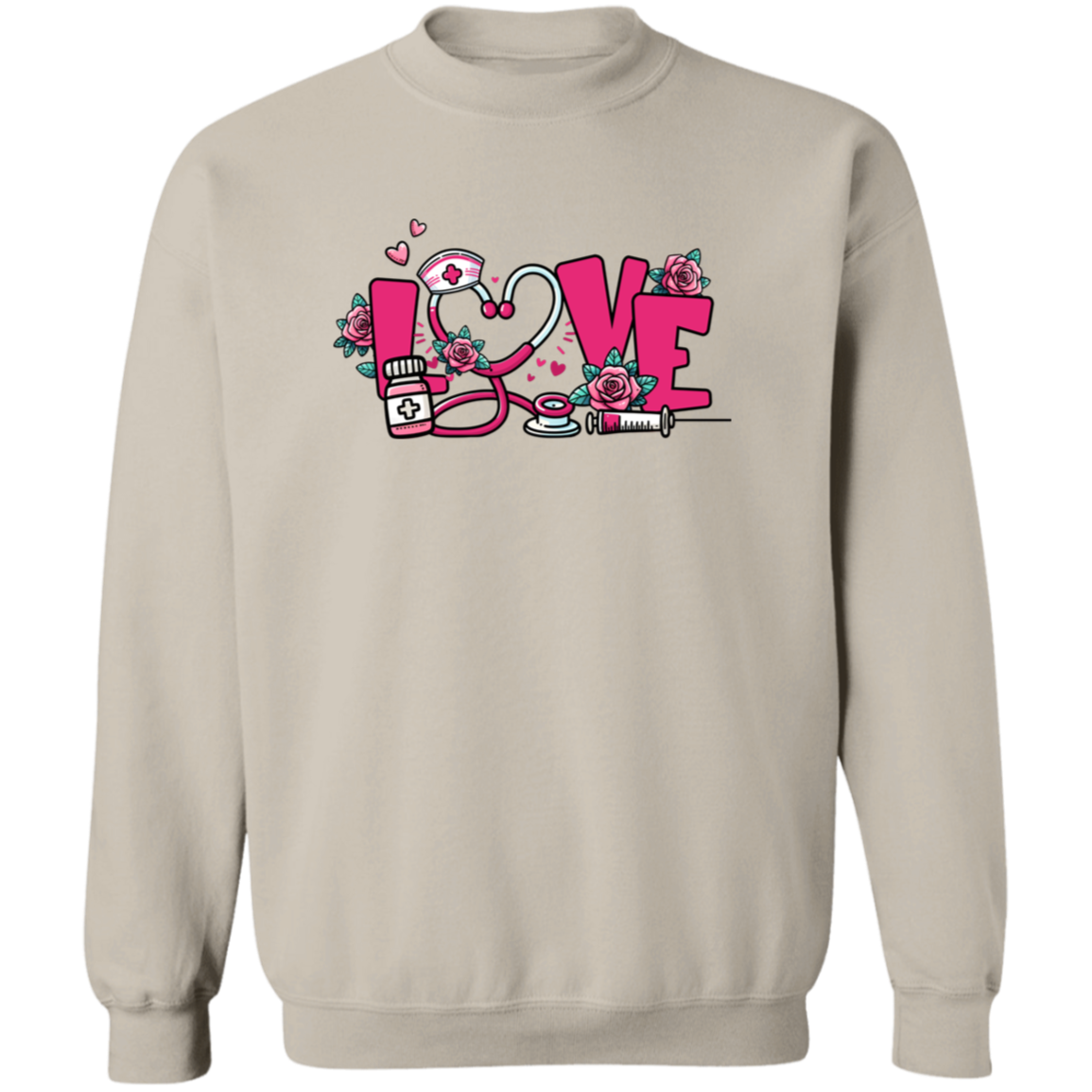 Love Nurse Crewneck Pullover Sweatshirt