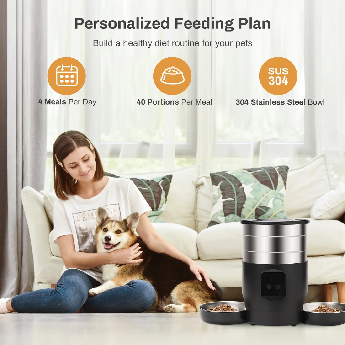 4.5L Button WiFi Cat Feeder
