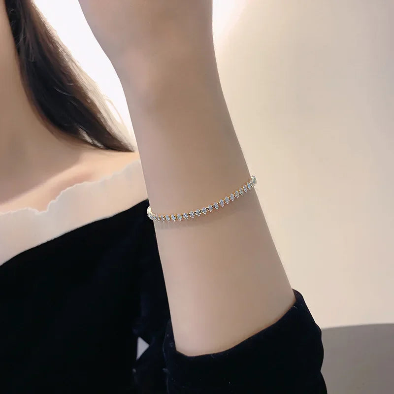 Luxury Crystal Geometric Chain Bracelets