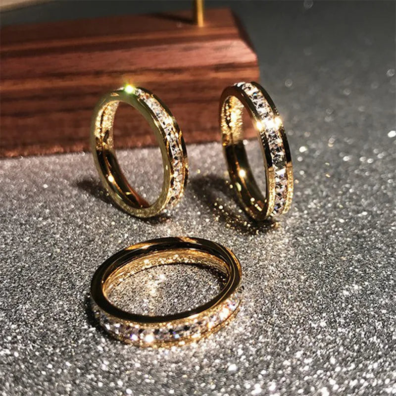 White Stones Wedding Ring
