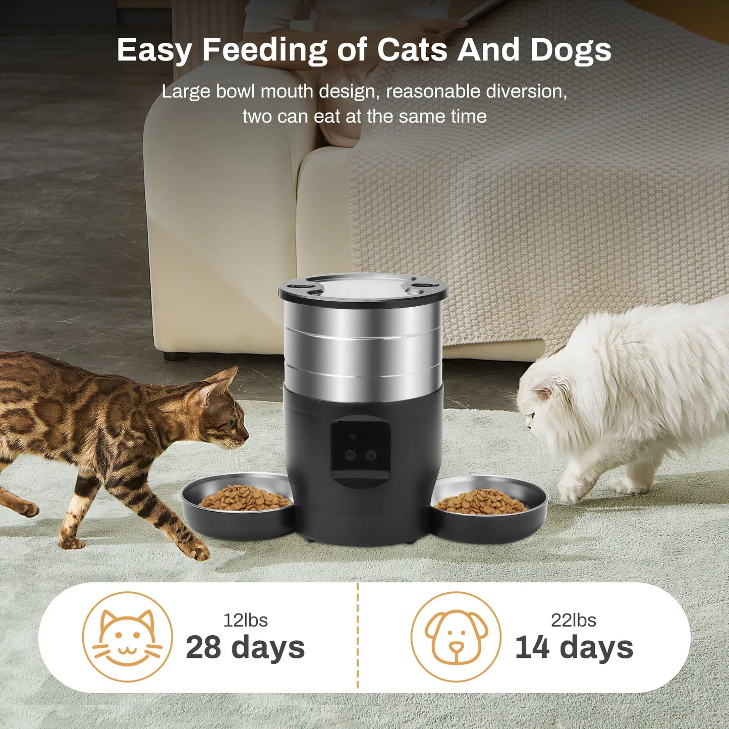 4.5L Button WiFi Cat Feeder
