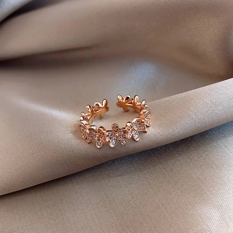 Luxury Zircon Flower Rings