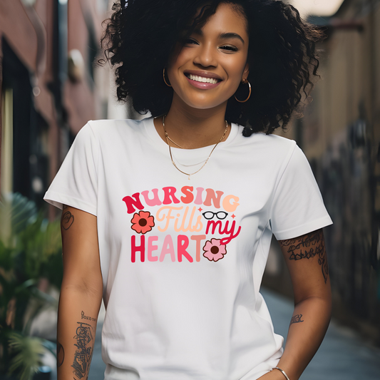 Nursing Fills My Heart T-Shirt
