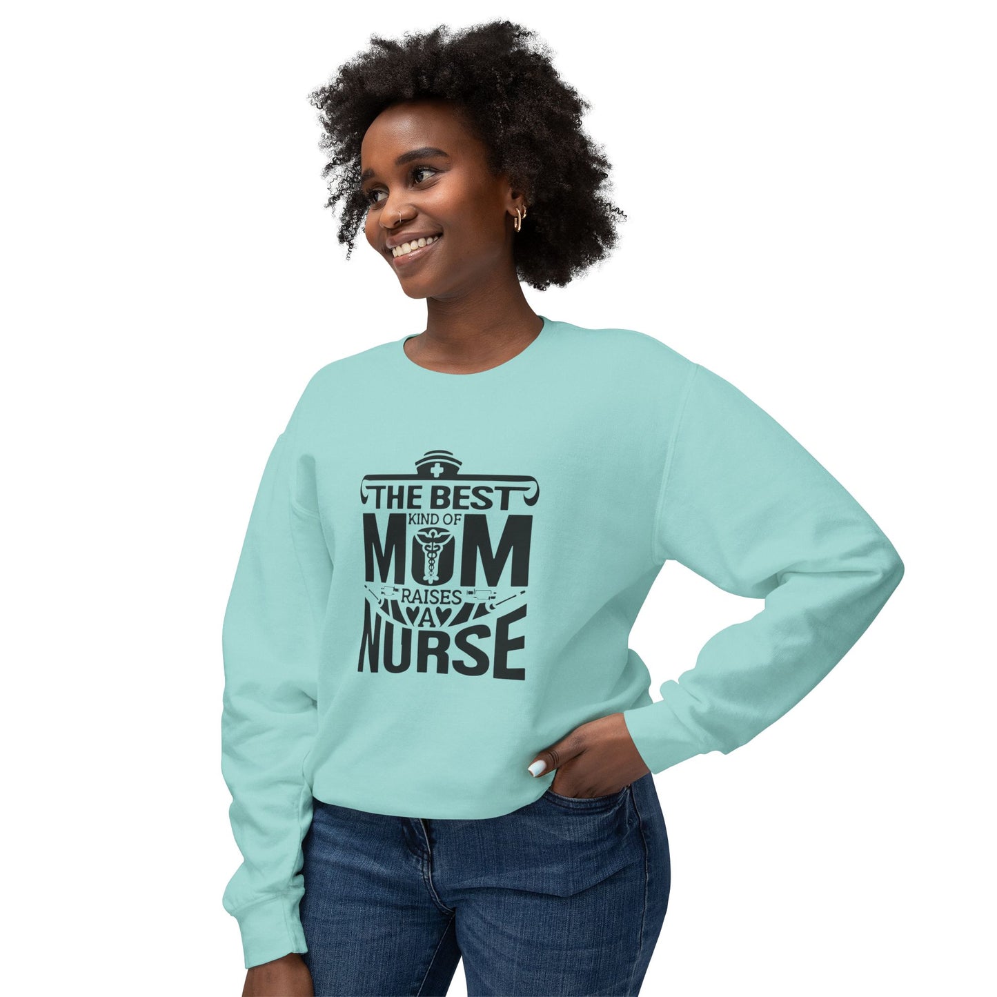 The Best Mom Lightweight Crewneck Sweatshirt