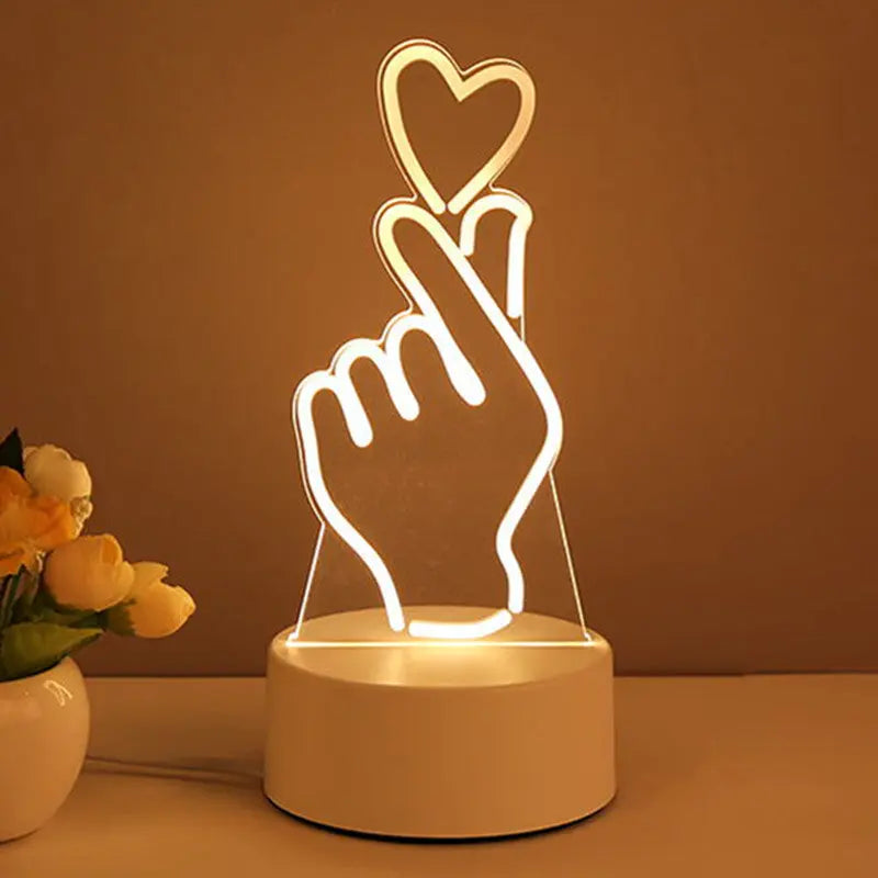 3D Lamp Acrylic USB LED Night Lights Neon Sign Lamp Xmas Home Decorations For Room Decor Valentines Day Gifts Cinda Kay collections