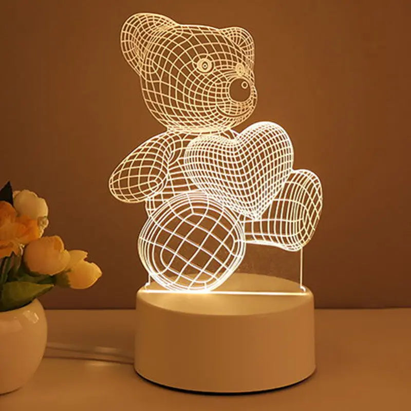 3D Lamp Acrylic USB LED Night Lights Neon Sign Lamp Xmas Home Decorations For Room Decor Valentines Day Gifts Cinda Kay collections