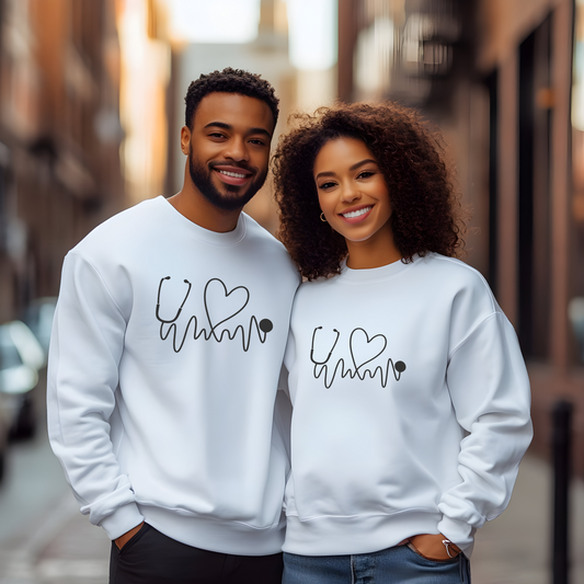 Stethoscope EKG Crewneck Pullover Sweatshirt