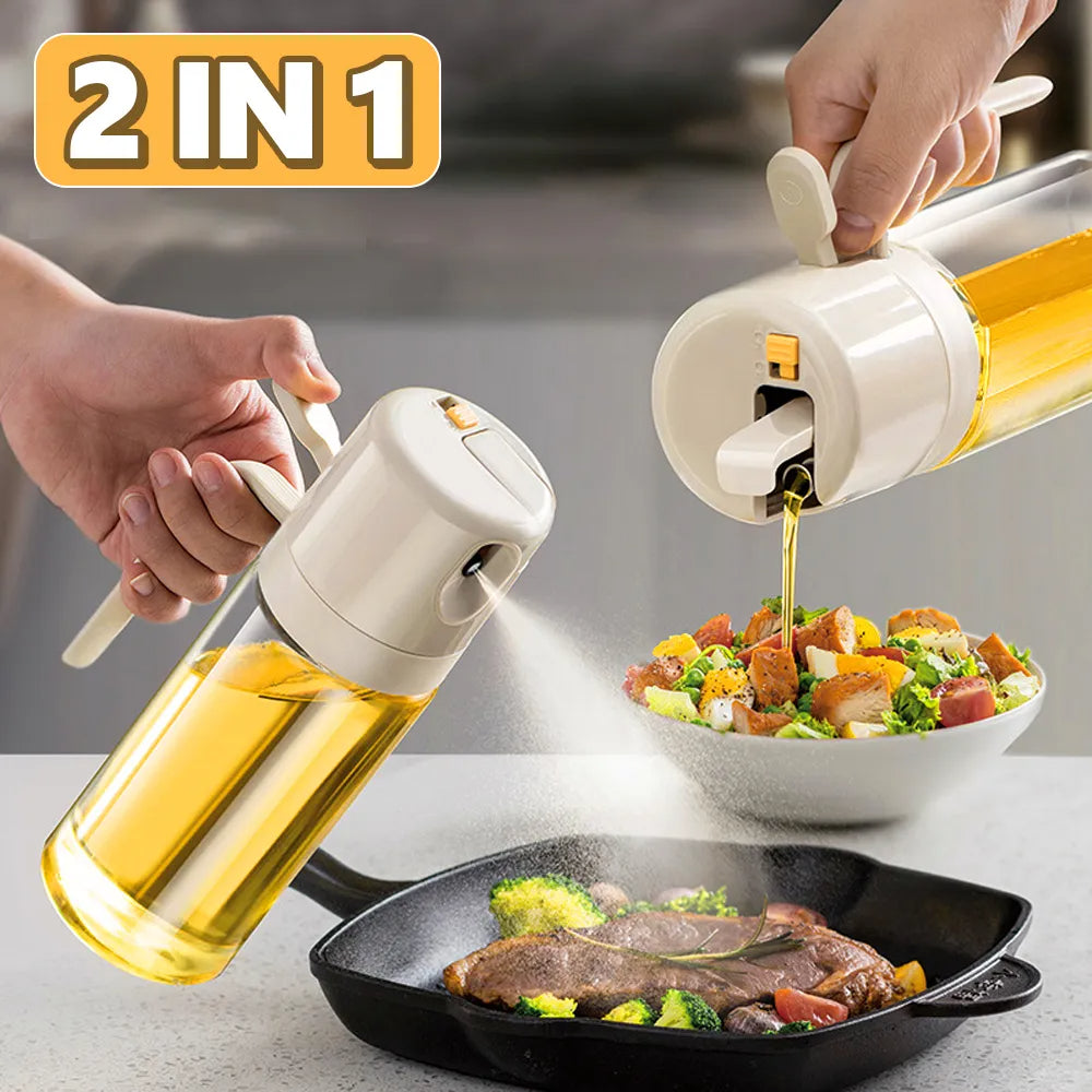 2 In 1 Oil Sprayer Bottle BBQ Cooking Oil Dispenser Olive Oil Pourers Sprayer Kitchen Baking Oil Mister Vinegar Bottle Cinda Kay collections