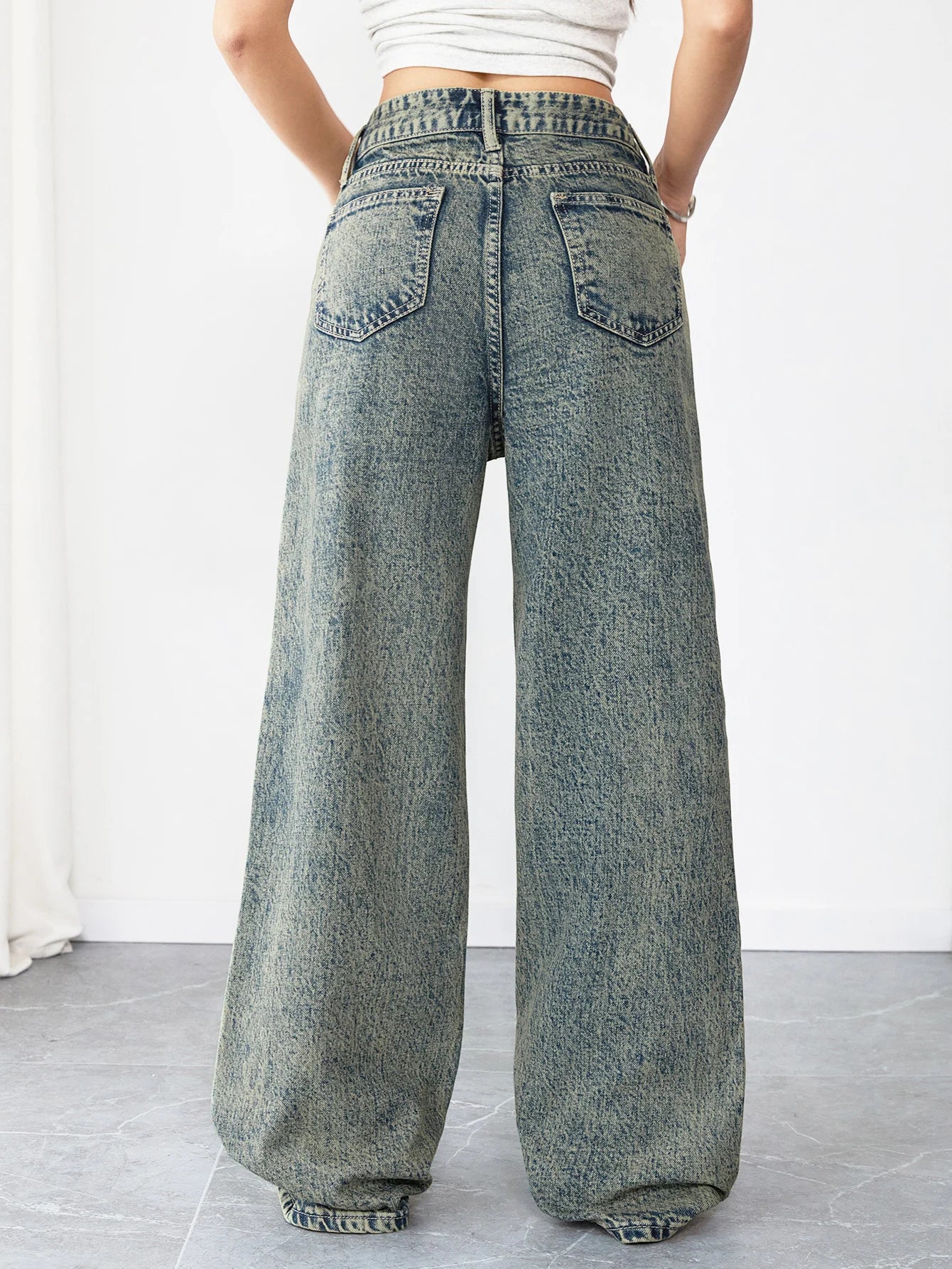 Wide Leg Denim Jeans