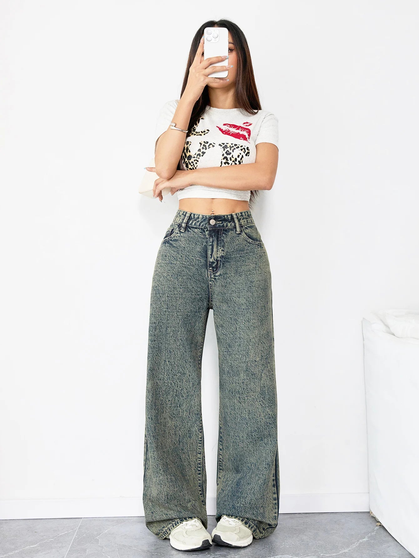 Wide Leg Denim Jeans