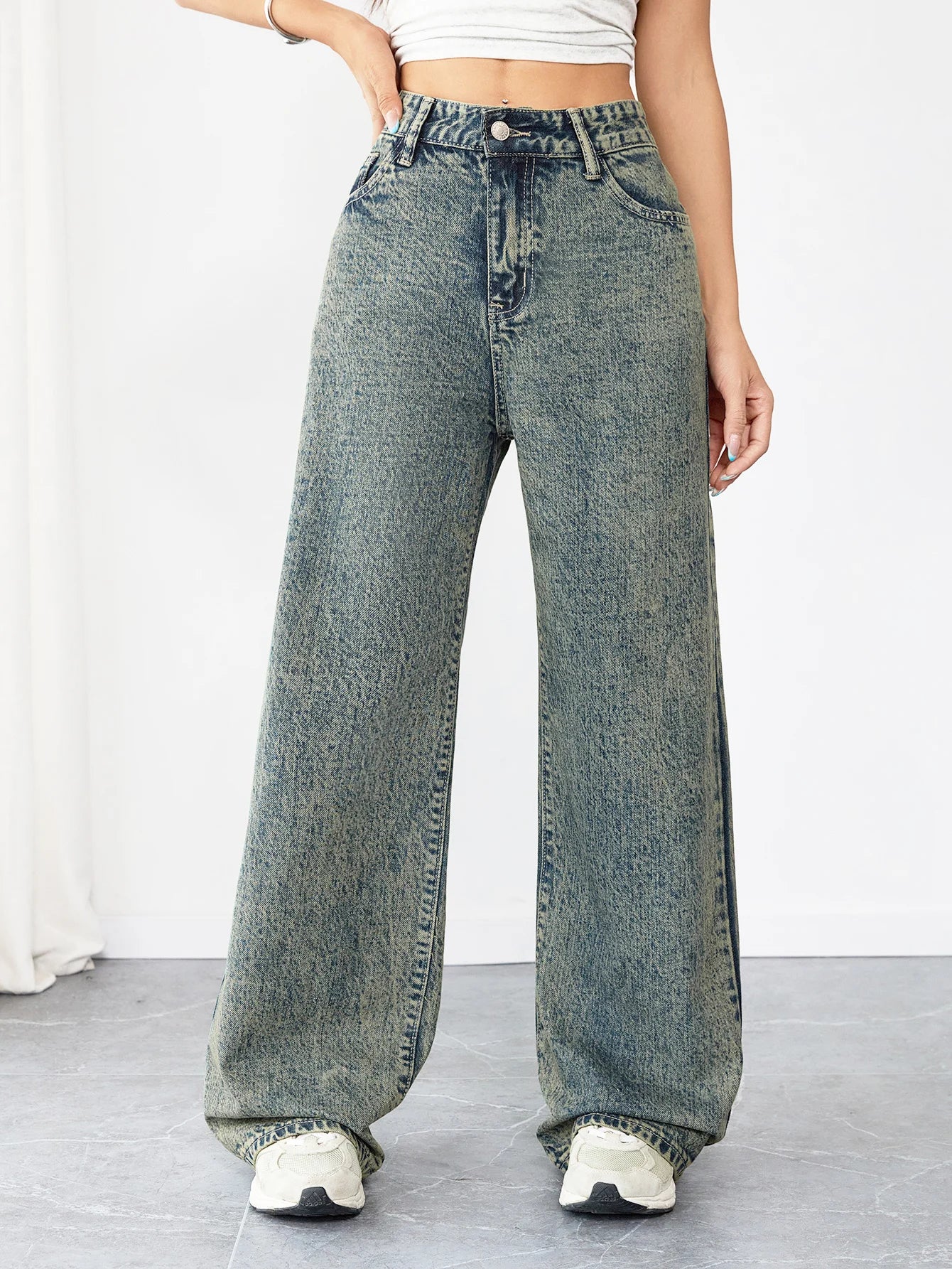 Wide Leg Denim Jeans