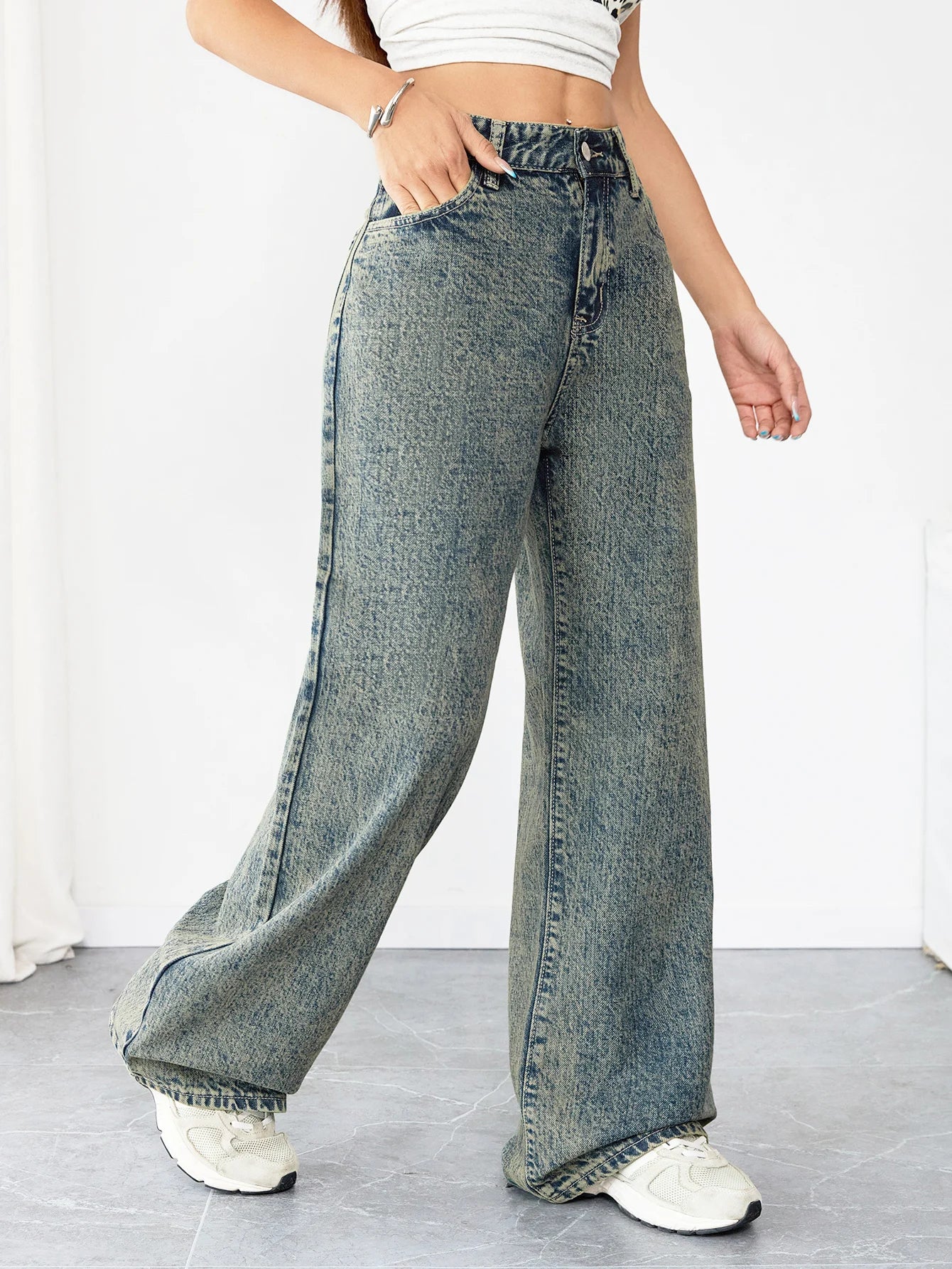 Wide Leg Denim Jeans