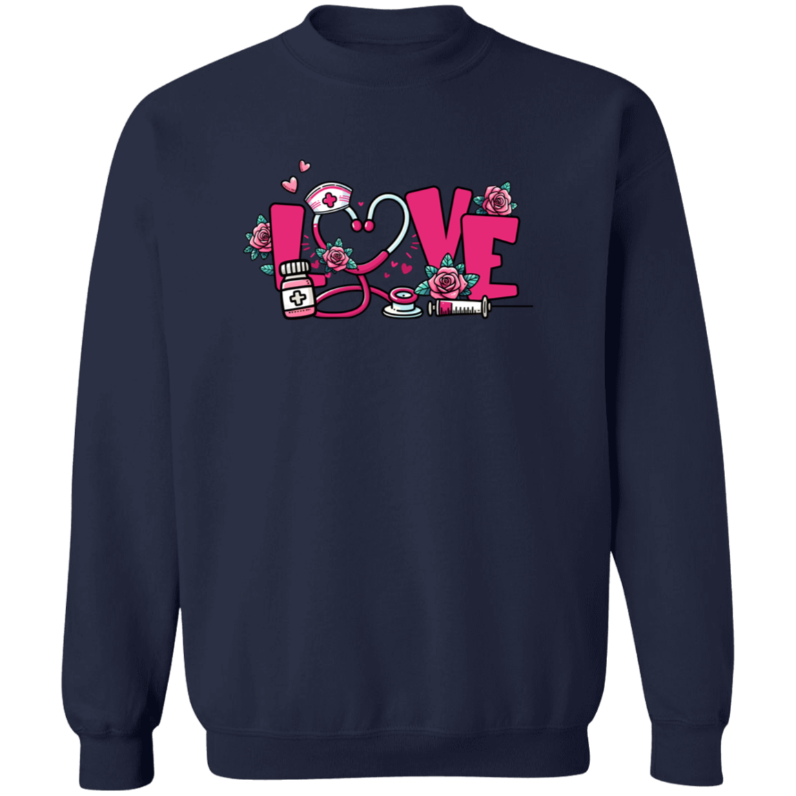 Love Nurse Crewneck Pullover Sweatshirt