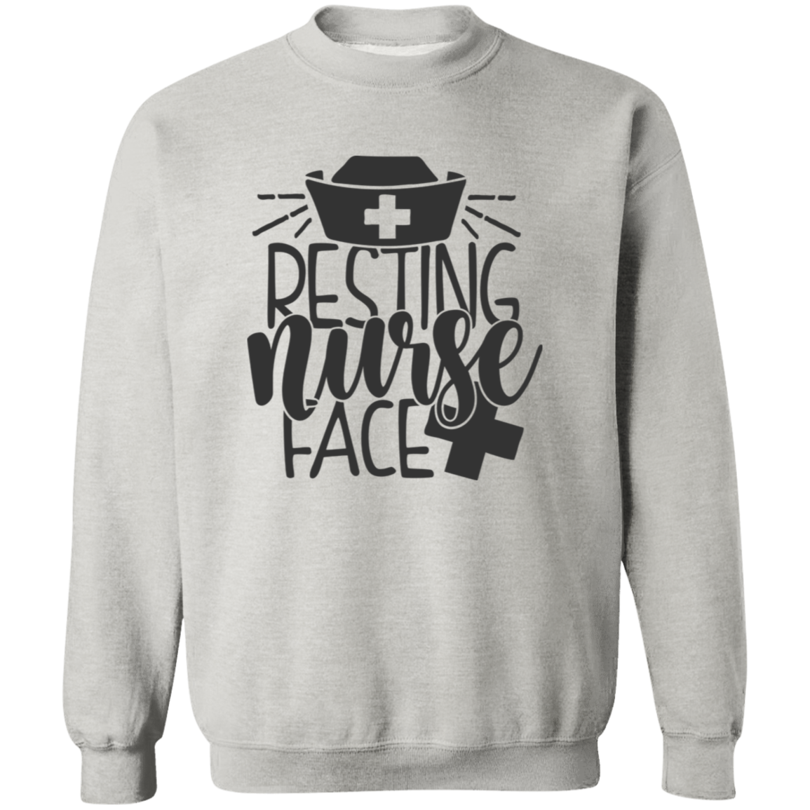 Resting Nurse Face Crewneck Pullover Sweatshirt