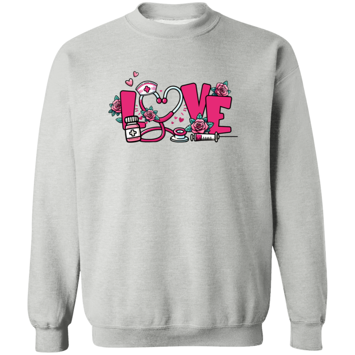 Love Nurse Crewneck Pullover Sweatshirt