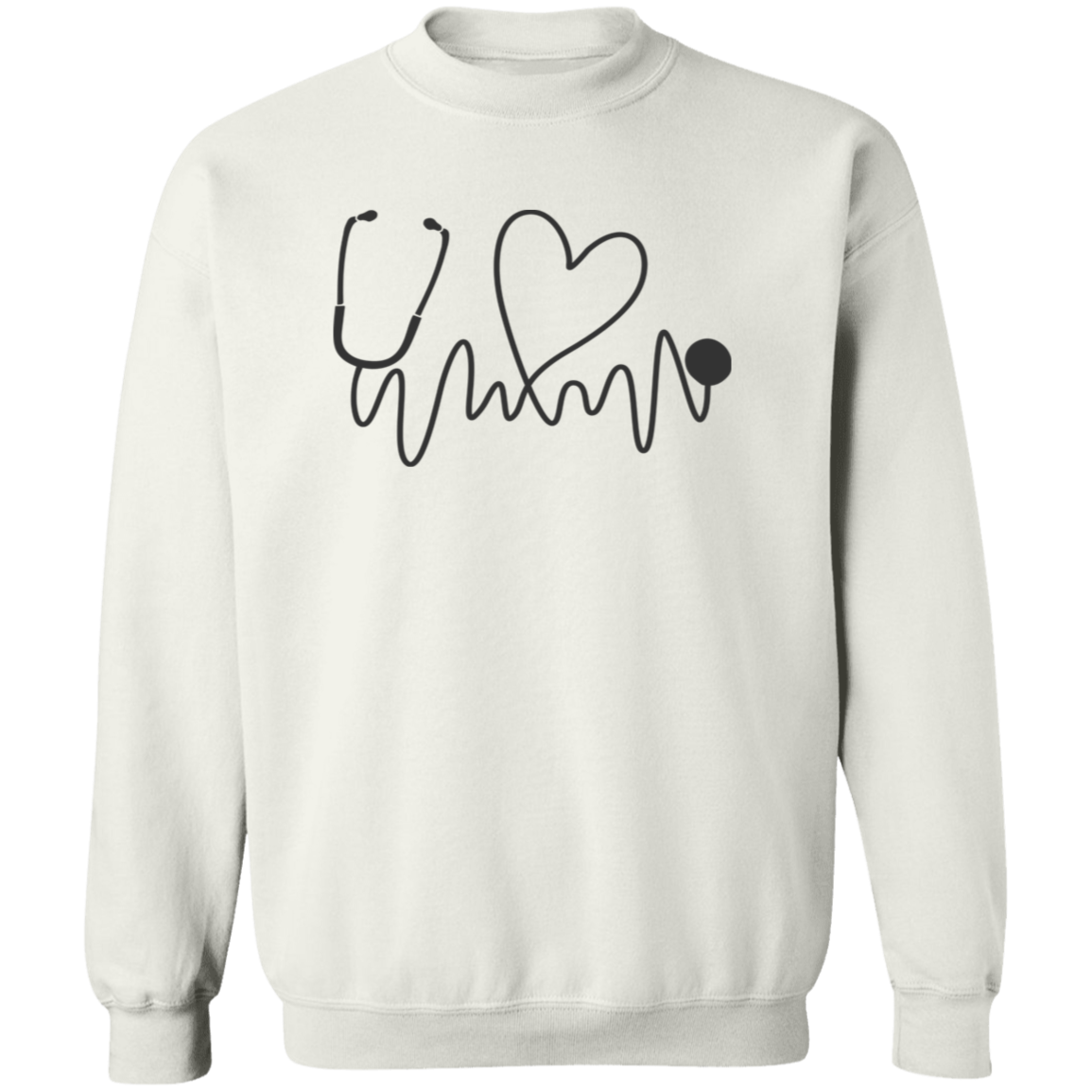 Stethoscope EKG Crewneck Pullover Sweatshirt