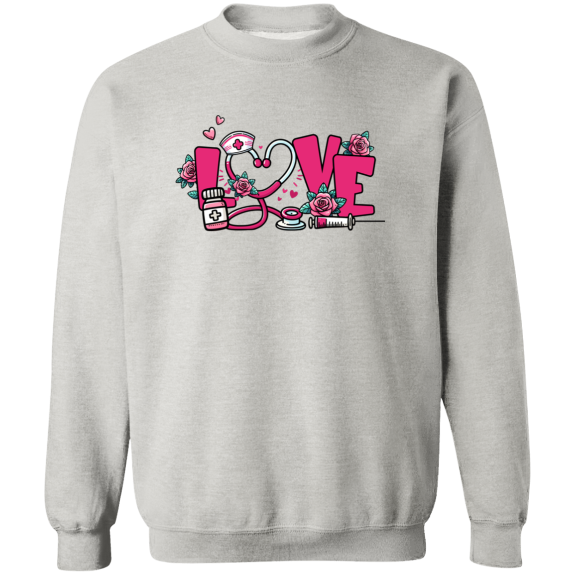 Love Nurse Crewneck Pullover Sweatshirt