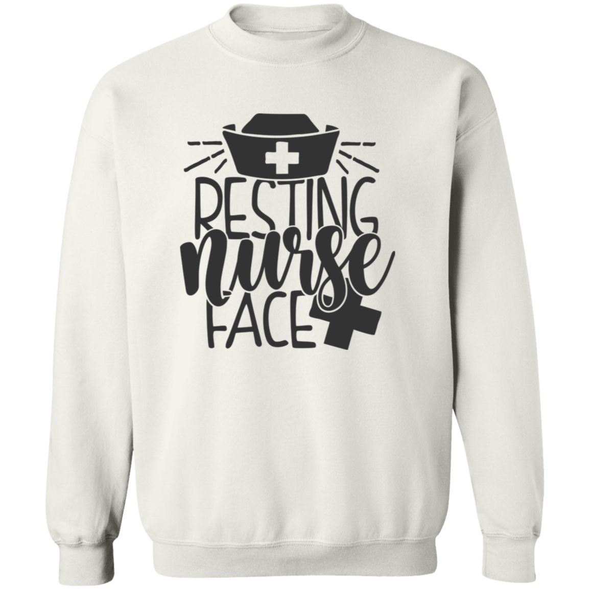 Resting Nurse Face Crewneck Pullover Sweatshirt