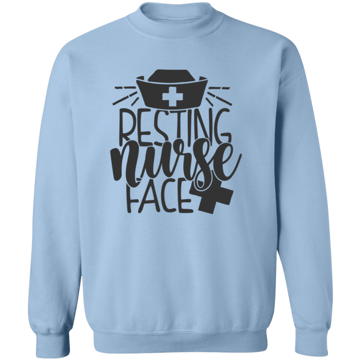 Resting Nurse Face Crewneck Pullover Sweatshirt