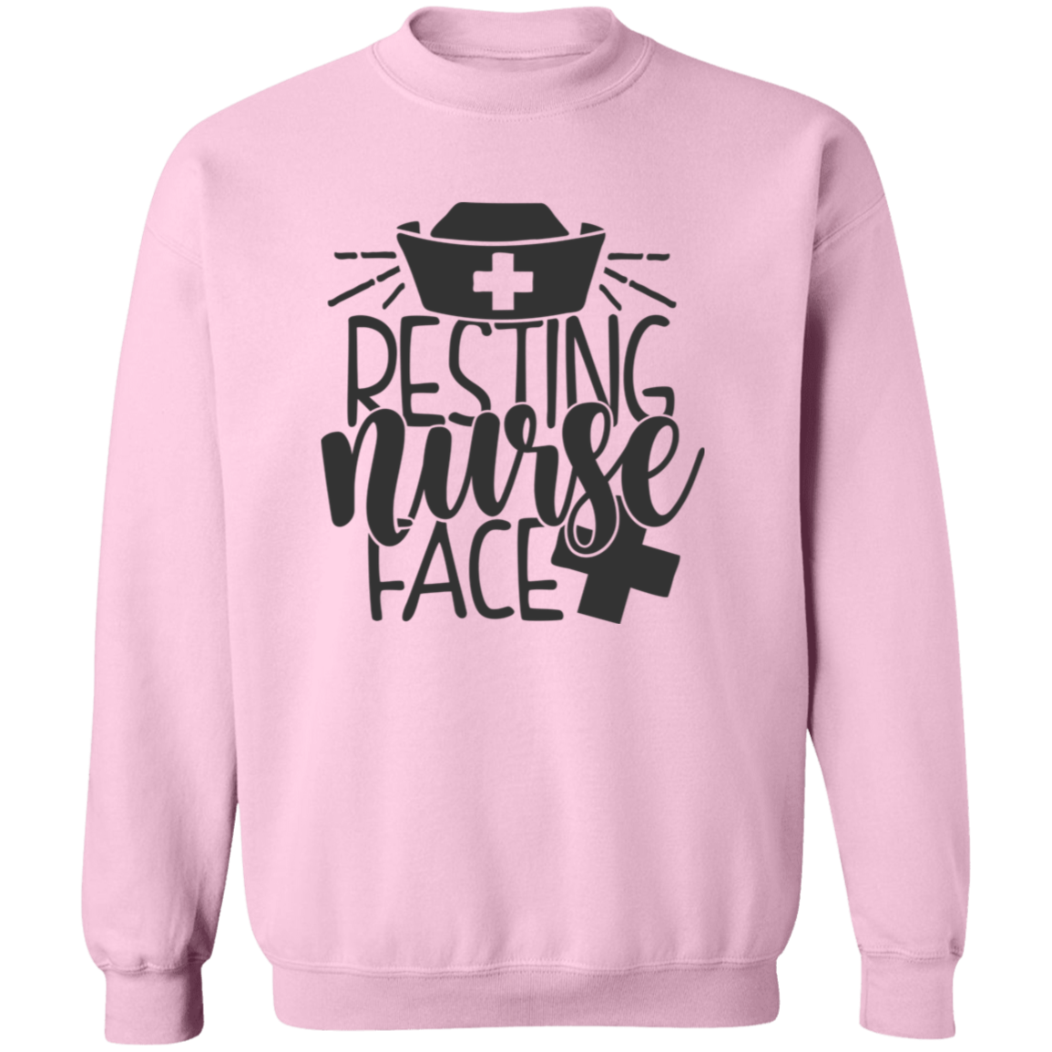 Resting Nurse Face Crewneck Pullover Sweatshirt