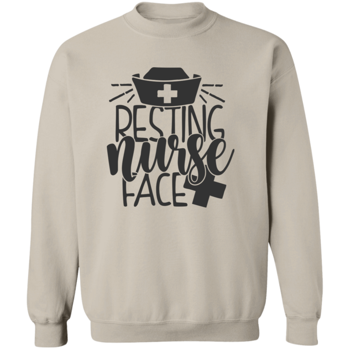 Resting Nurse Face Crewneck Pullover Sweatshirt