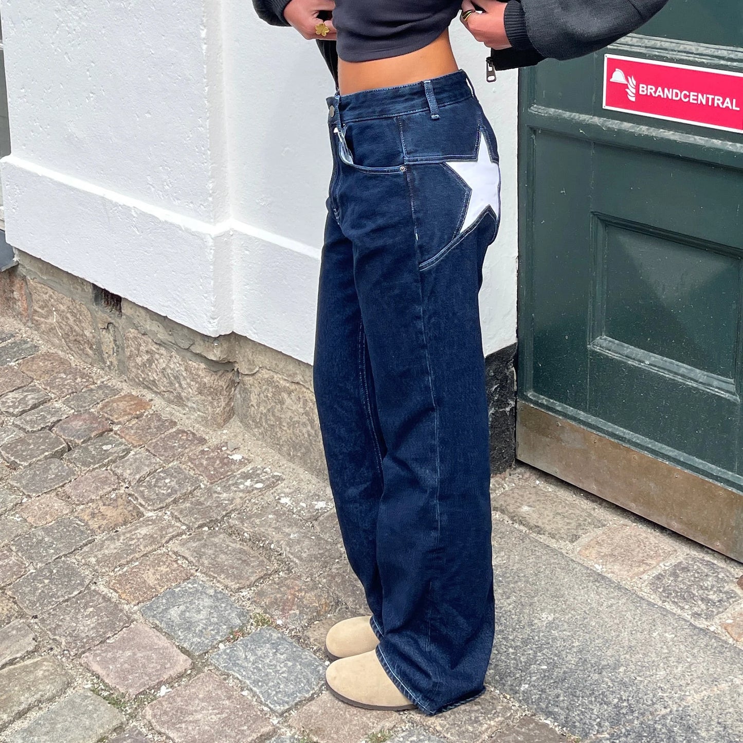 Straight Leg Denim Long Pants