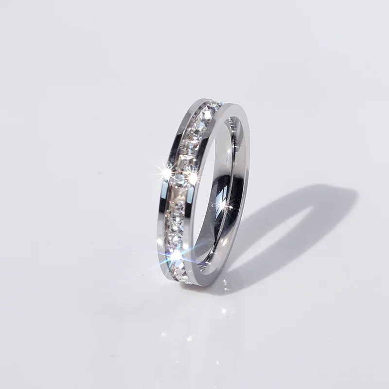 White Stones Wedding  Ring