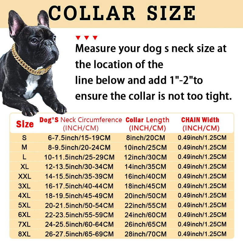 Dog  Diamond Cuban Collar