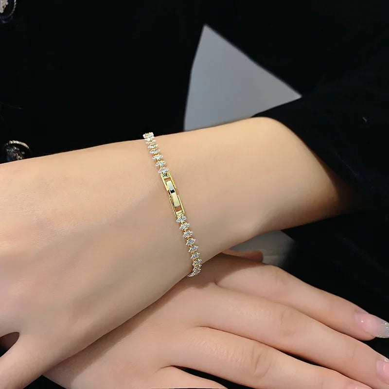 Luxury  Crystal Geometric Chain Bracelets