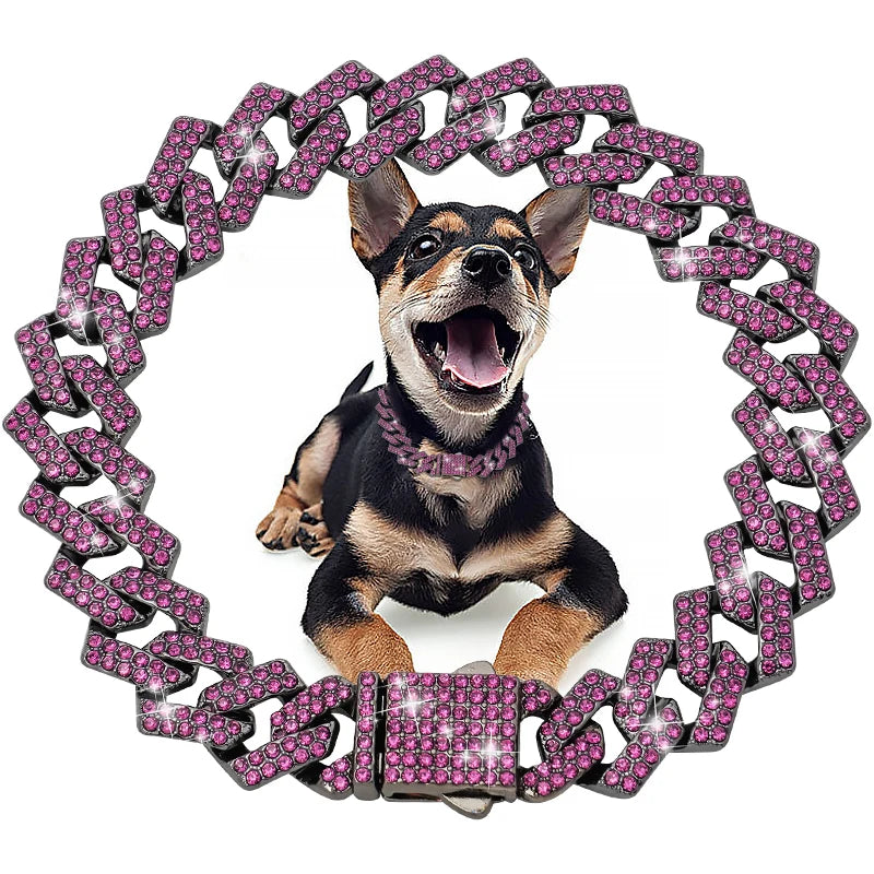Dog  Diamond Cuban Collar