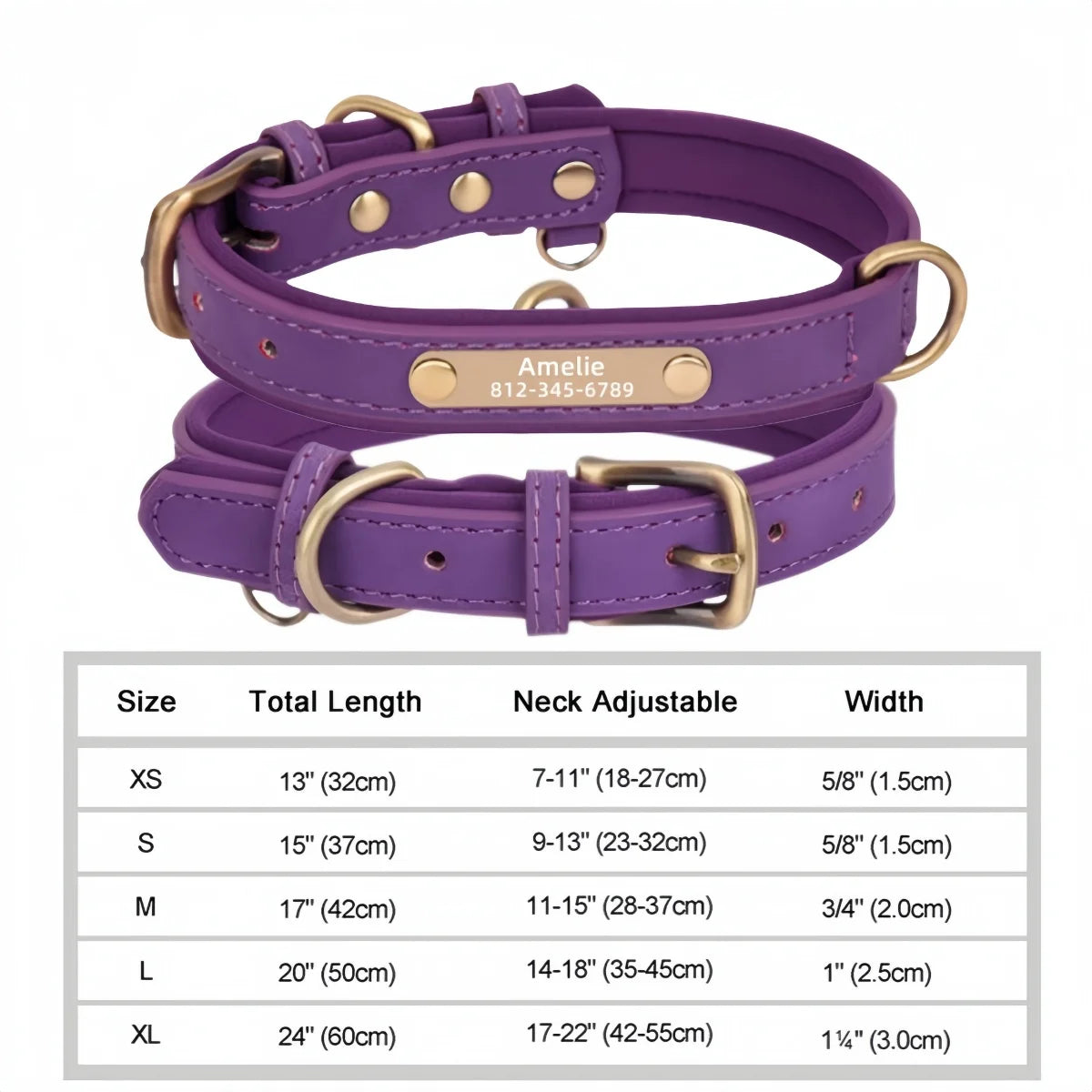Leather ID  Dog Collar