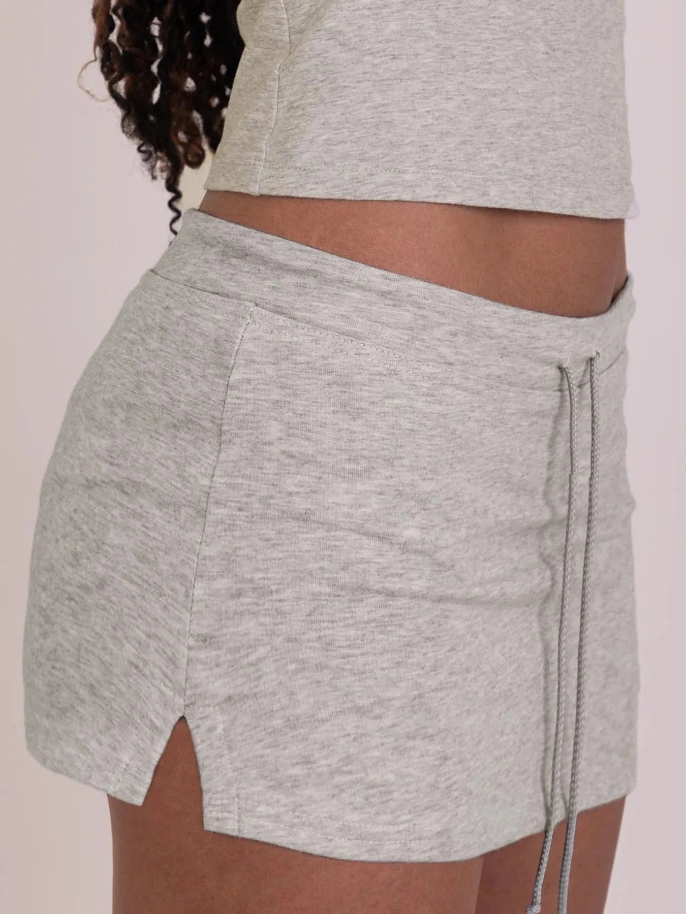 Solid Lace-up Mini Skirts