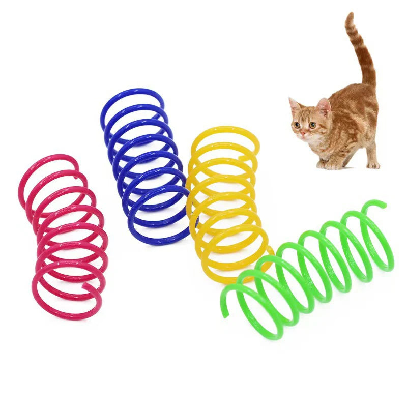 Cat  plastic spring  toy