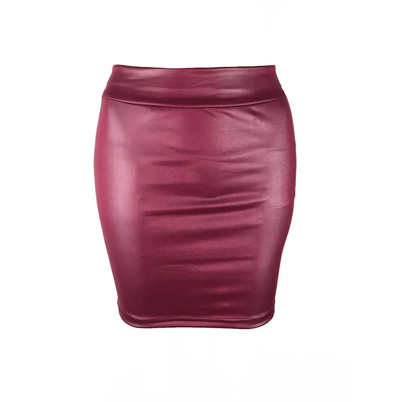 Leather Pencil Mini Skirt