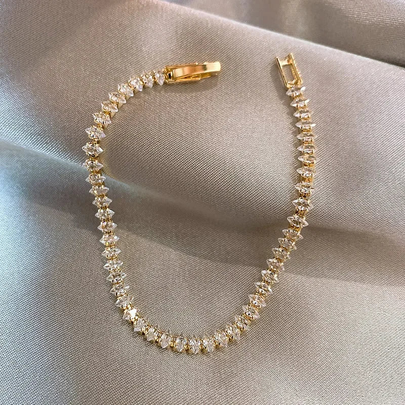 Luxury  Crystal Geometric Chain Bracelets