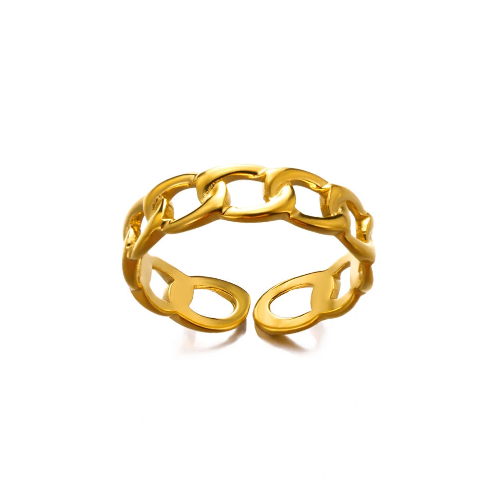 Classic Twist Chain Open Rings