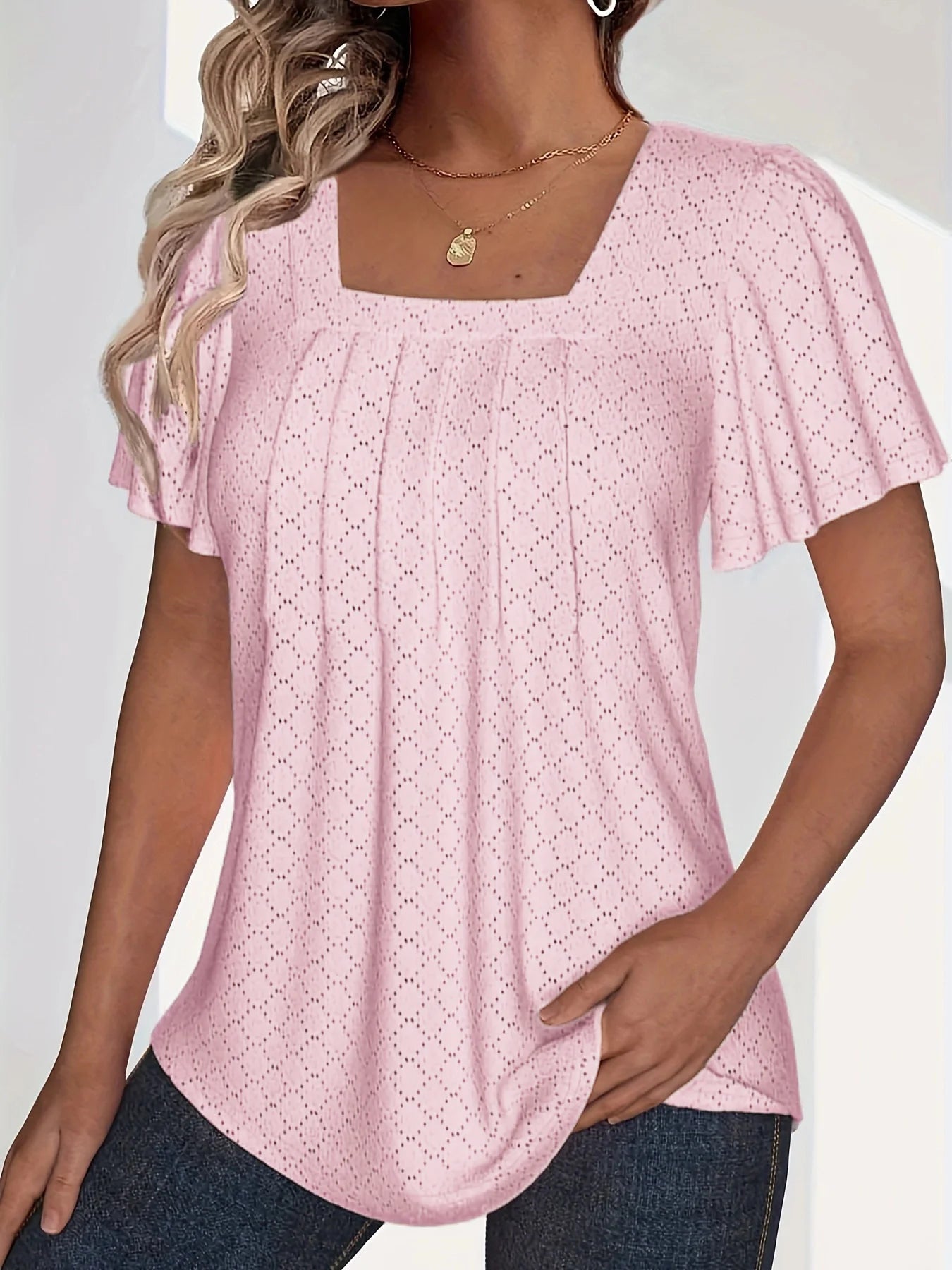 Plus size  elegant hollow tops