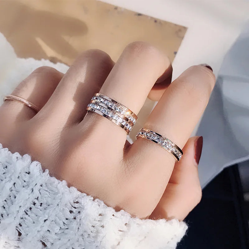 White Stones Wedding  Ring