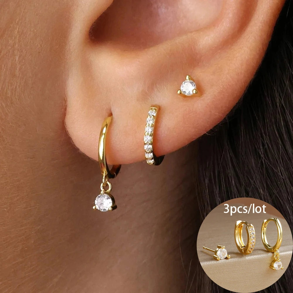Round Star Drop Earrings