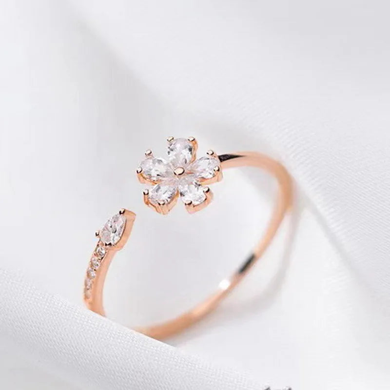 Luxury Zircon Flower   Rings