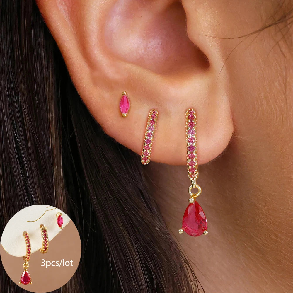 Round Star Drop Earrings